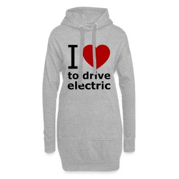 Voiture électrique - Sweat-shirt à capuche long Femme - gris chiné - Devant
