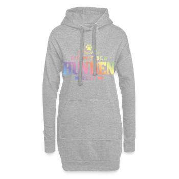 Die mit den Hunden Geht Pfote - Hoodie-Kleid - Grau meliert - Vorne
