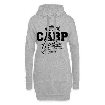 Équipe de pêche à la carpe - Sweat-shirt à capuche long Femme - gris chiné - Devant