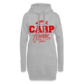 Équipe de pêche à la carpe - Sweat-shirt à capuche long Femme - gris chiné - Devant