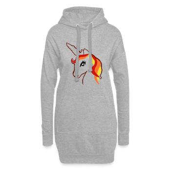 Einhorn Mädchen Geschenk Unicorn Einhörner Tier - Sweat-shirt à capuche long Femme - gris chiné - Devant