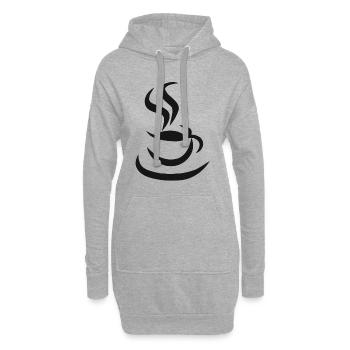 Tasse à Café Cadeau Café Caféine Café Kaffe - Sweat-shirt à capuche long Femme - gris chiné - Devant