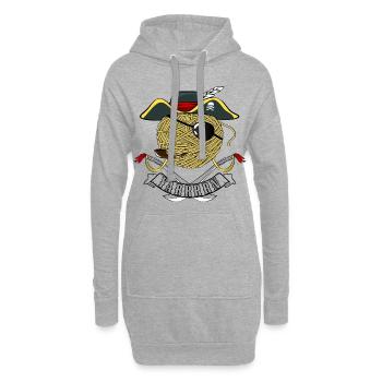 Tricot Tailleur Crochet Pirate Piratry Ahoy Kapit - Sweat-shirt à capuche long Femme - gris chiné - Devant