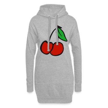 Kirsche Obst Kirschen Obstgarten Gesund Frucht - Hoodie-Kleid - Grau meliert - Vorne