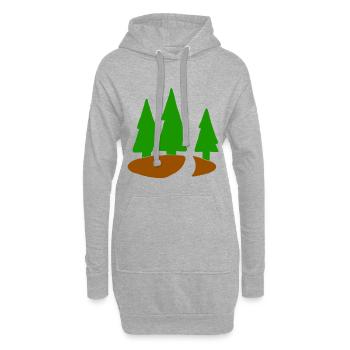 Nadelbaum Weihnachtsbaum Tannenbaum Wald Tanne - Hoodie-Kleid - Grau meliert - Vorne