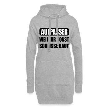 Aufpasser Security Lustig Geschenk s - Hoodie-Kleid - Grau meliert - Vorne