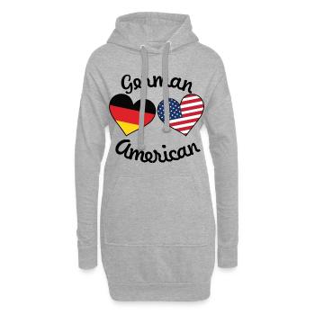 Deutscher Amerikaner USA Merica Deutschland Nation - Hoodie-Kleid - Grau meliert - Vorne