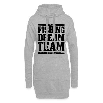 Fishing Dream Team Fischen - Hoodie-Kleid - Grau meliert - Vorne