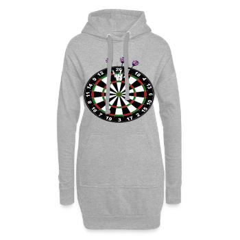 Darts 180 - Hoodie-Kleid - Grau meliert - Vorne