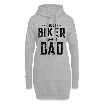 Stolzer Biker Papa Motorrad - Hoodie-Kleid - Grau meliert - Vorne