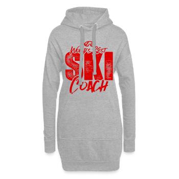 Ski trainer coach world best - Hoodie Dress - heather grey - Front