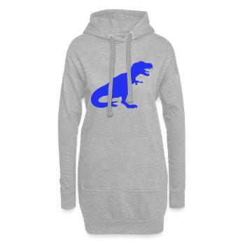 Dino T-Rex Kind Dinosaurier Kinder Tyrannosaurus - Hoodie-Kleid - Grau meliert - Vorne