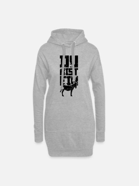 Du bist ein Esel Lustig Idiot - Hoodie-Kleid - Grau meliert