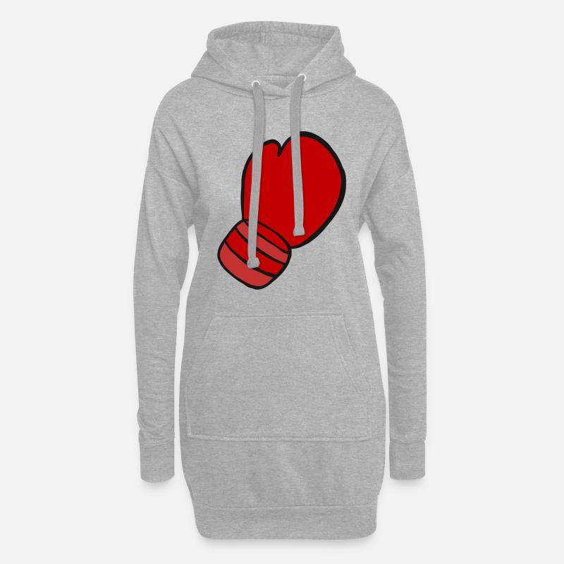 Boxhandschuh Boxer Kampfsport Boxhandschuhe Boxen - Hoodie-Kleid - Grau meliert