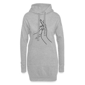 Chien patte chat cadeau amour des animaux - Sweat-shirt à capuche long Femme - gris chiné - Devant