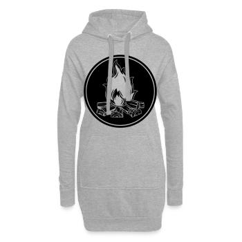 lagerfeuer flamme symbol feuer - Hoodie-Kleid - Grau meliert - Vorne
