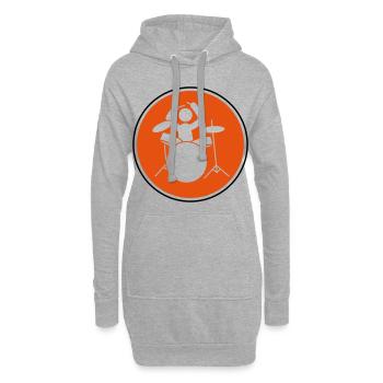 batteur icône batteur - Sweat-shirt à capuche long Femme - gris chiné - Devant
