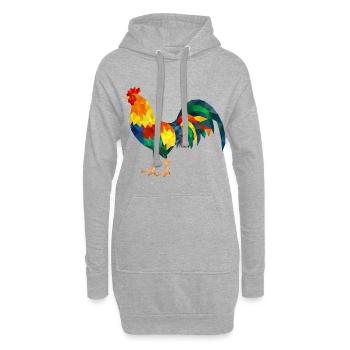 hahn polygon bunt huhn gockel - Hoodie-Kleid - Grau meliert - Vorne