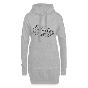 Wellengang Geschenk Welle surfen Wellenreiten - Hoodie-Kleid - Grau meliert - Vorne