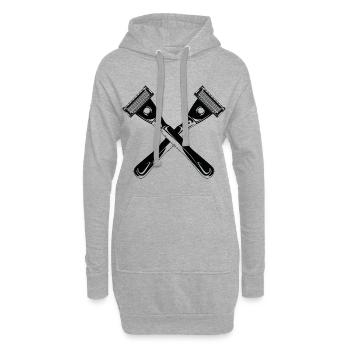 rasage lame de rasoir - Sweat-shirt à capuche long Femme - gris chiné - Devant