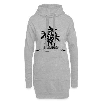 palmen insel meer symbol - Hoodie-Kleid - Grau meliert - Vorne