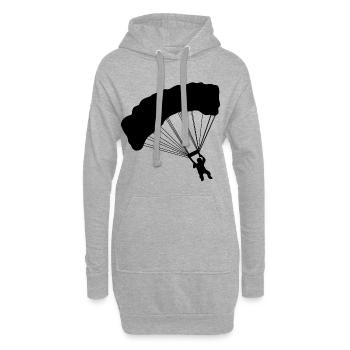 Fallschirmspringen Fallschirmsprung Fallschirm - Hoodie-Kleid - Grau meliert - Vorne