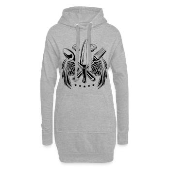 besteck symbol kochen chefkoch - Hoodie-Kleid - Grau meliert - Vorne