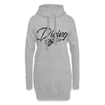 diving tauchen taucherflossen - Hoodie-Kleid - Grau meliert - Vorne