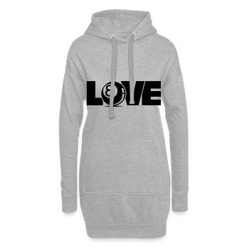 Liebe Billard 8 Schwarz Liebevoll Billard Löcher W - Hoodie-Kleid - Grau meliert - Vorne