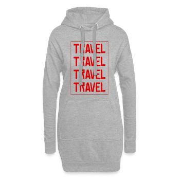 Traveller Reisen Travel Hashtag - Hoodie-Kleid - Grau meliert - Vorne