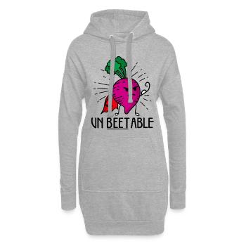 Unbeetable lustig Rüben Rüben Rettich - Hoodie-Kleid - Grau meliert - Vorne