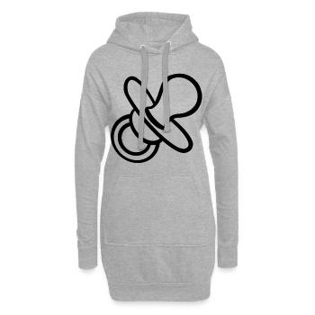 Sucette cadeau enfant en bas âge bébé grossesse - Sweat-shirt à capuche long Femme - gris chiné - Devant
