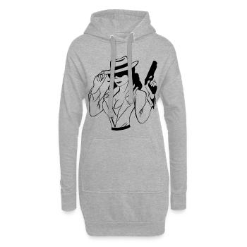 armes armes arme fille attaque tir balle tirer - Sweat-shirt à capuche long Femme - gris chiné - Devant