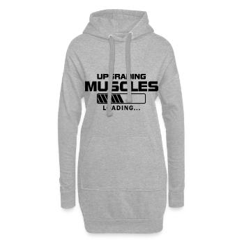 Muskeln laden laden aufrüsten Fitnessstudio lustig - Hoodie-Kleid - Grau meliert - Vorne