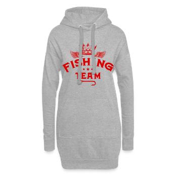 Pêche équipe pêche pêche - Sweat-shirt à capuche long Femme - gris chiné - Devant