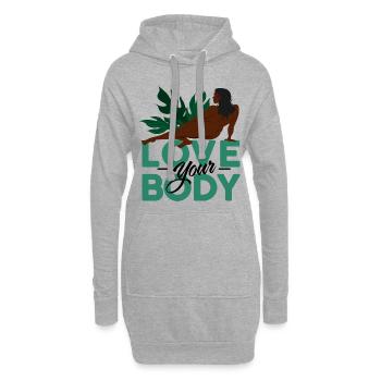 L’amour de votre corps honte fille beauté Vertra - Sweat-shirt à capuche long Femme - gris chiné - Devant