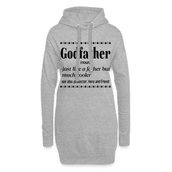 Papa papa cool définition papa - Sweat-shirt à capuche long Femme - gris chiné - Devant