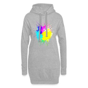 Taches de couleur Huntergrund Coloré Art - Sweat-shirt à capuche long Femme - gris chiné - Devant