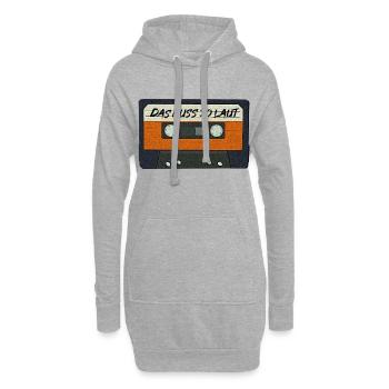 das mus so laut 03 Kassette - Hoodie-Kleid - Grau meliert - Vorne