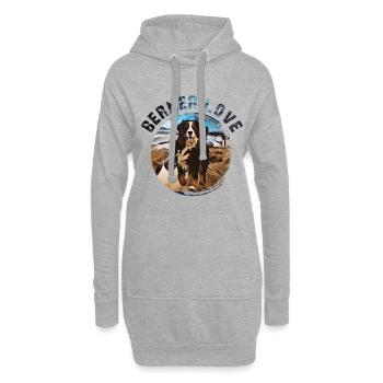 Crabot bernois de montagne - Sweat-shirt à capuche long Femme - gris chiné - Devant