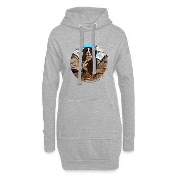 Crabot bernois de montagne - Sweat-shirt à capuche long Femme - gris chiné - Devant