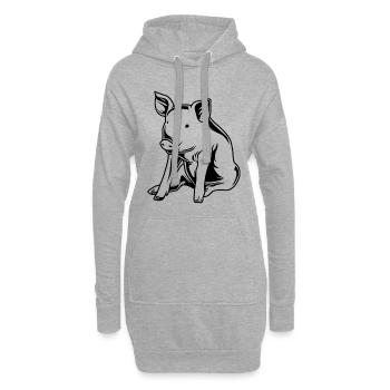 Silhouette de sanglier de truie de porc - Sweat-shirt à capuche long Femme - gris chiné - Devant