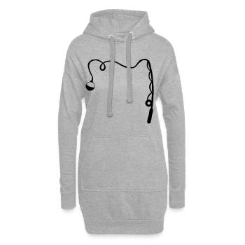 Pêche pêche cadeau pêche - Sweat-shirt à capuche long Femme - gris chiné - Devant