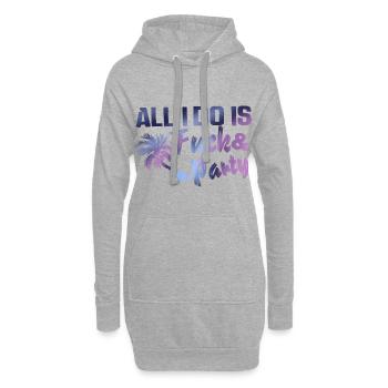 Everything I Do Fuck Party Funny Brea Cancun - Hoodie Dress - heather grey - Front