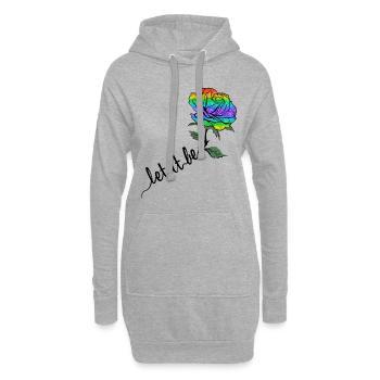 Laisse-lui ses roses couleurs LGBT arc-en-ciel - Sweat-shirt à capuche long Femme - gris chiné - Devant