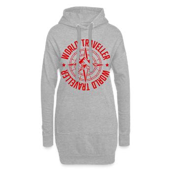 Voyage Boussole Voyage - Sweat-shirt à capuche long Femme - gris chiné - Devant