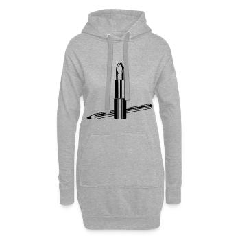 Lippenstift Symbol Make up - Hoodie-Kleid - Grau meliert - Vorne