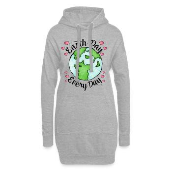 Journée de la Terre chaque jour réchauffement climatique - Sweat-shirt à capuche long Femme - gris chiné - Devant
