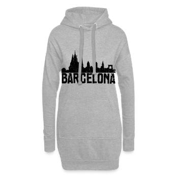 Sagrada Familia Gaudi art église Barca Skyline - Sweat-shirt à capuche long Femme - gris chiné - Devant