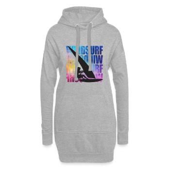 Windsurfen Ötter, Ich liebe Windsurfen, Windsurfen Mann - Hoodie-Kleid - Grau meliert - Vorne